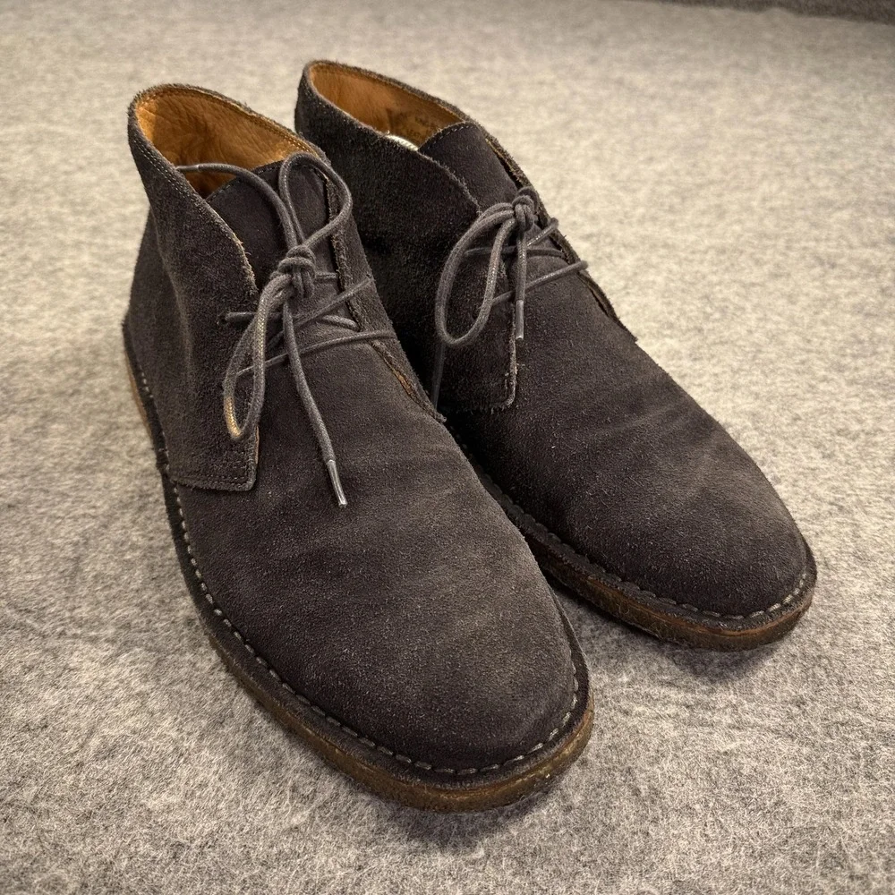 Polo Ralph Lauren Chukka Boots Mens 10.5D Gray Suede Crepe Sole Lace Up Casual‎